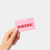 Bold Pink & Red Bachelorette Koop The Bride A Drin Badge (Handheld)