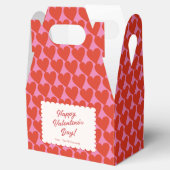 Bold Pink Red Heart Valentines Personalized Name Bedankdoosjes (Geopend)
