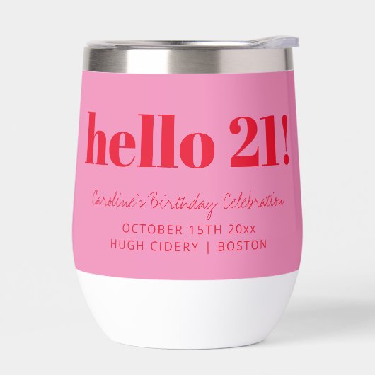 Bold Pink Red Modern 21st Birthday Custom (Links)