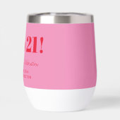 Bold Pink Red Modern 21st Birthday Custom (Achterkant)