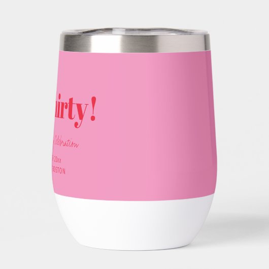 Bold Pink Red Modern 30th Birthday Custom (Achterkant)