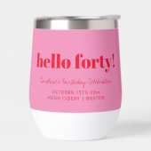 Bold Pink Red Modern 40th Birthday Custom  (Links)