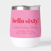 Bold Pink Red Modern 60th Birthday Custom  (Links)