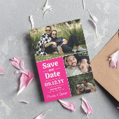 Bold Pink Typografie Foto Collage Save the Date