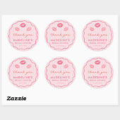 Bold Pink Valentine's Day Bridal Shower Favor Ronde Sticker (Vel)