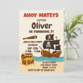 Bold Pirate Adventure Verjaardag Uitnodiging (Staand voorkant)