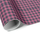 Bold Pixel Buffalo Check Plaid Pink Navy Cadeaupapier (Rol Hoek)
