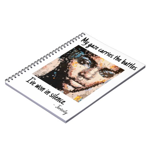 Bold Pixel Portrait in Vivid Tones Notitieboek (Linkerzijde)