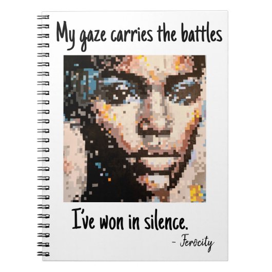 Bold Pixel Portrait in Vivid Tones Notitieboek (Voorkant)