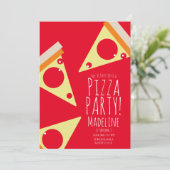 Bold Pizza Birthday Party Restaurant Red Kaart (Staand voorkant)