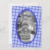 Bold Plaid Gingham Christmas Custom Photo Collage Feestdagenkaart (Voorkant)