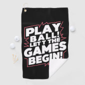 Bold Play Ball Sports Quote Art Golfhanddoek (Insitu)