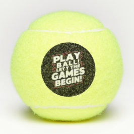 Bold Play Ball Sports Quote Art Tennisballen