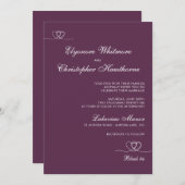 Bold Plum Modern Chic Mix and Match Wedding Kaart (Voorkant / Achterkant)