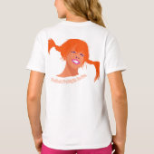 Bold Ponytail Pop Art Kids T-Shirt – Fun, Bright (Achterkant)