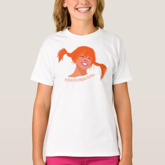 Bold Ponytail Pop Art Kids T-Shirt – Fun, Bright (Voorkant)