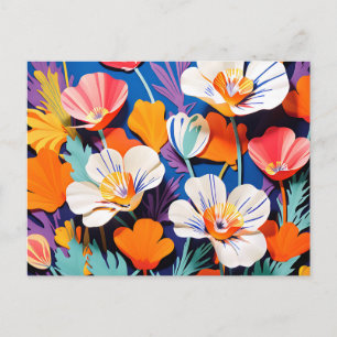 Bold Pop Art California Poppies Briefkaart