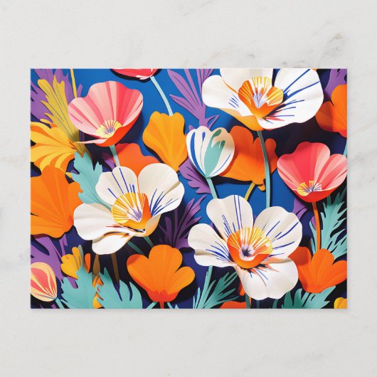 Bold Pop Art California Poppies Briefkaart (Voorkant)