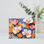 Bold Pop Art California Poppies Briefkaart (Staand voorkant)