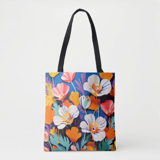 Bold Pop Art California Poppies Tote Bag (Voorkant)