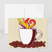 Bold Pop Art Coffee Cup Retro Briefkaart (Voorkant / Achterkant)