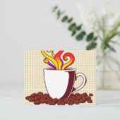 Bold Pop Art Coffee Cup Retro Briefkaart (Staand voorkant)