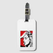 Bold Pop Art Girl Attitude Phone Case Design Bagagelabel (Voorkant (verticaal))