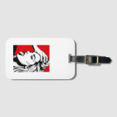 Bold Pop Art Girl Attitude Phone Case Design Bagagelabel (Voorkant (horizontaal))