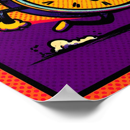 Bold Pop Art Graphic: Ablaze Clock with BEEP! Poster (Hoek)