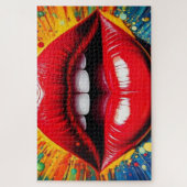 Bold Pop Art Lips Canvas Legpuzzel (Verticaal)