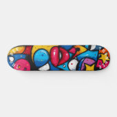 Bold Pop Art Lips Design – iconische urban stijl Persoonlijk Skateboard (Horizontaal)