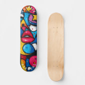 Bold Pop Art Lips Design – iconische urban stijl Persoonlijk Skateboard (Voorkant)