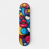 Bold Pop Art Lips Design – iconische urban stijl Persoonlijk Skateboard (Voorkant)