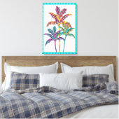 Bold Pop Art Palm Trees Tropical Design Canvas Afdruk (Insitu (Slaapkamer))