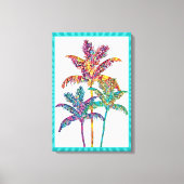 Bold Pop Art Palm Trees Tropical Design Canvas Afdruk (Voorkant)