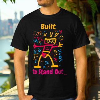Bold Pop Art Robot Graphic T-shirt