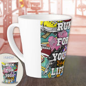 Bold Pop Art Runner Jogger Latte Mok