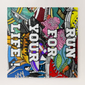 Bold Pop Art Runner Jogger Legpuzzel (Horizontaal)