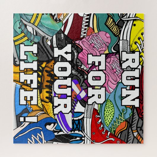 Bold Pop Art Runner Jogger Legpuzzel (Horizontaal)