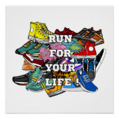 Bold Pop Art Runner Jogger Perfect Poster (Voorkant)