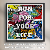 Bold Pop Art Runner Jogger Perfect Poster