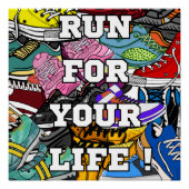 Bold Pop Art Runner Jogger Perfect Poster (Voorkant)