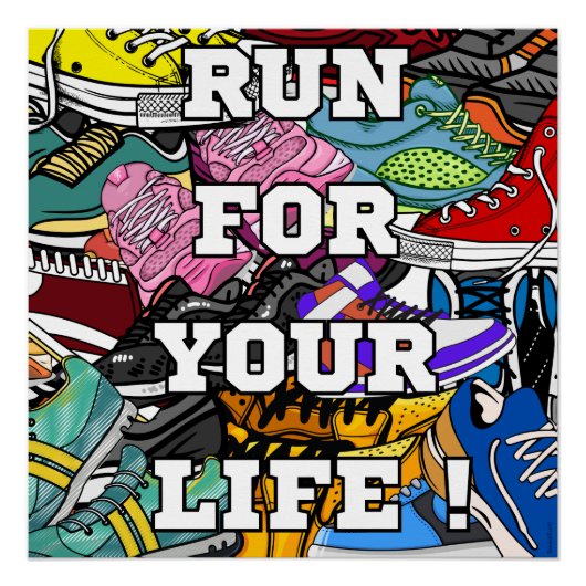 Bold Pop Art Runner Jogger Perfect Poster (Voorkant)