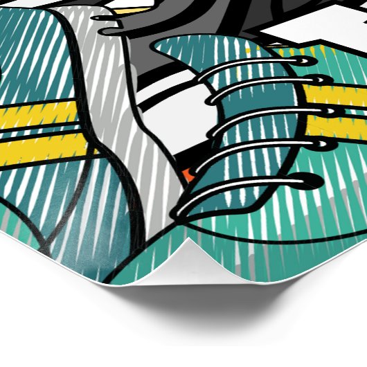 Bold Pop Art Runner Jogger Perfect Poster (Hoek)