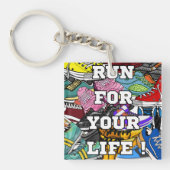 Bold Pop Art Runner Jogger Sleutelhanger (voorkant)