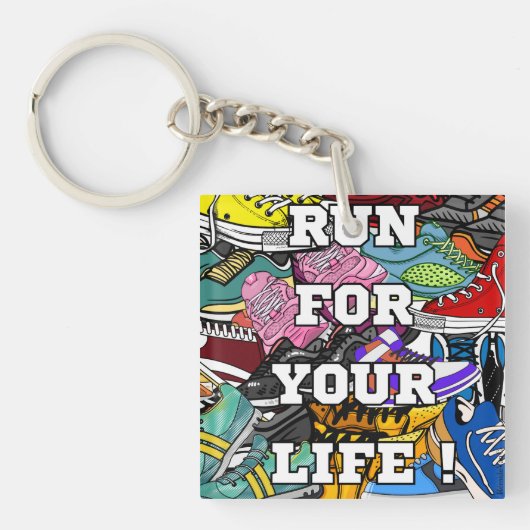 Bold Pop Art Runner Jogger Sleutelhanger (voorkant)