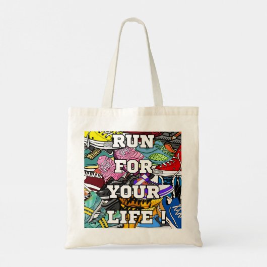 Bold Pop Art Runner Jogger Tote Bag (Achterkant)