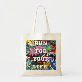 Bold Pop Art Runner Jogger Tote Bag