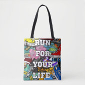 Bold Pop Art Runner Jogger Tote Bag (Voorkant)