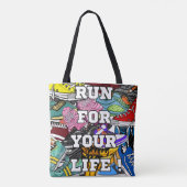 Bold Pop Art Runner Jogger Tote Bag (Achterkant)